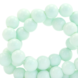Opaque glass beads 4mm soothing sea blue, 25 pieces